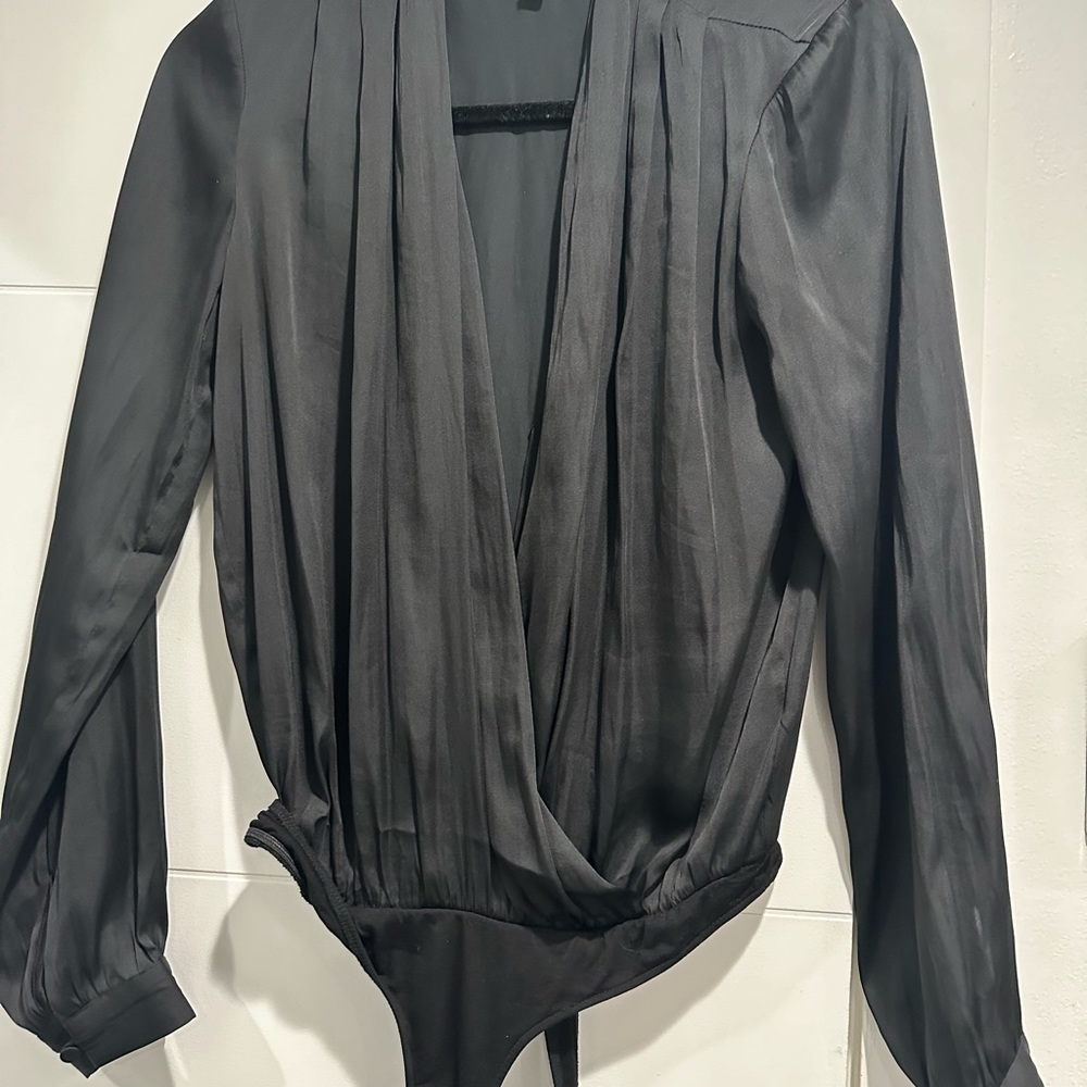 Paige bodysuit, shoulder pads, snap closure, worn once
